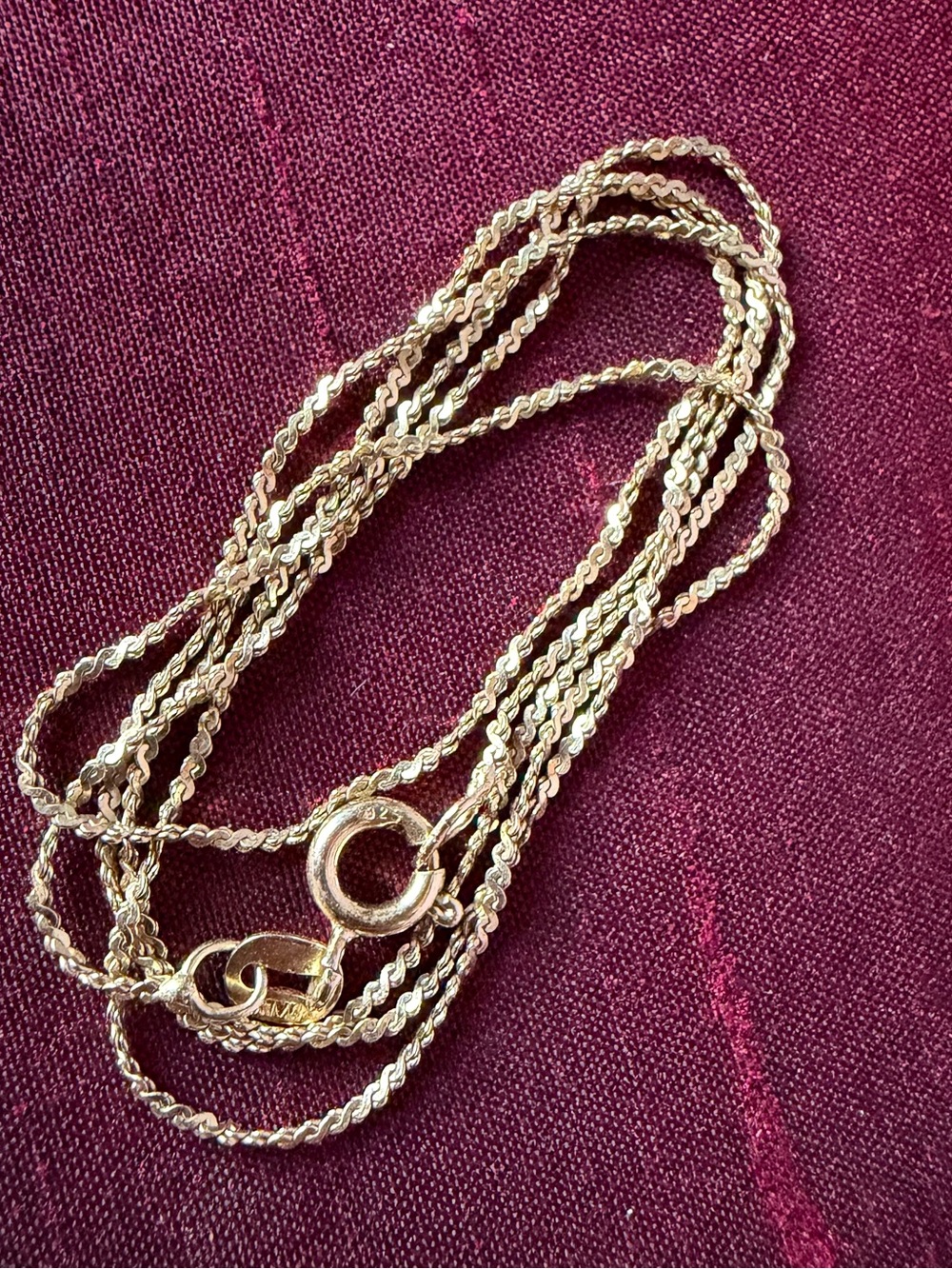 Milor 925 Italian Gold-Dipped Diamond-Cut Rope Chain Necklace 20” L, 1.5mm W - Picture 2 of 7